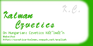 kalman czvetics business card